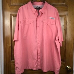 Habit Mens 3XL Short Sleeve Fishing Shirt Pink UPF 40 Gorpcore Hiking Outdoors